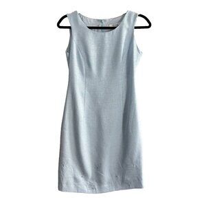 TIFFANNY Women Sheath Dress Sz 4 Blue Sleeveless Career Office Classic 16-8